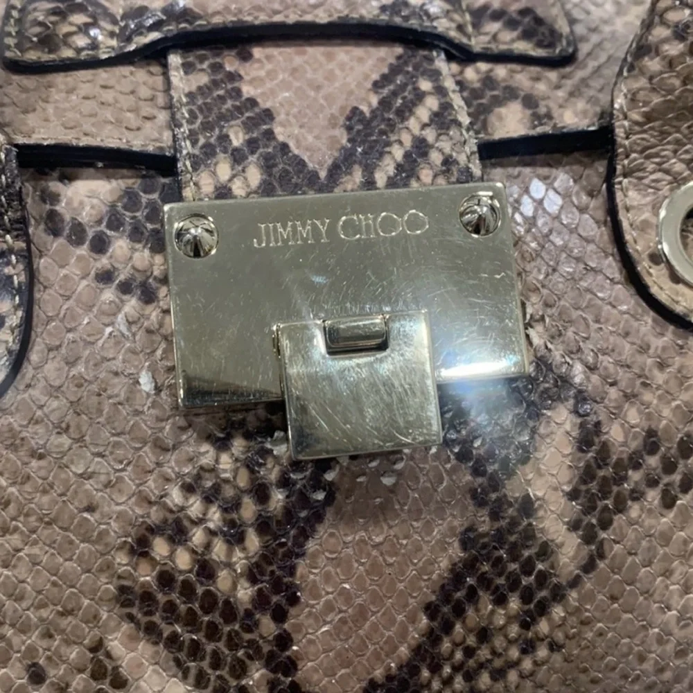 Jimmy Choo‎ Python Handbag Tan Snake Print Satchel